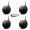 Service Caster 4'' Black Heavy Duty Floor Safe Twin Wheel Caster 7/16 Grip Ring Stem, 4PK SCC-GR02S100-TPR-BLK-716176-4 - alternate 4